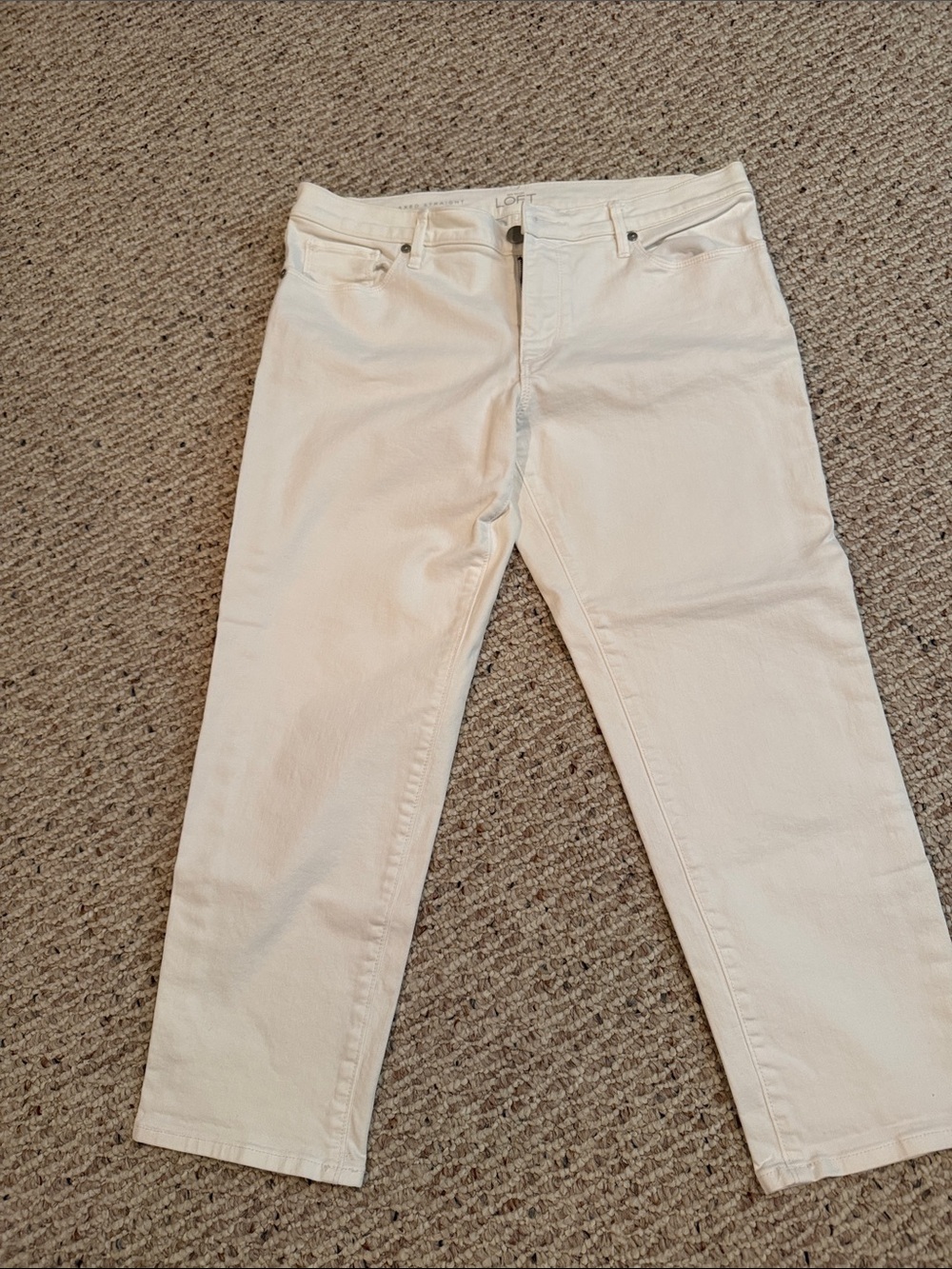 LOFT white crop Straight-Leg Jeans
